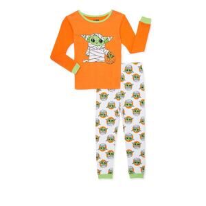 Star Wars Baby Yoda Girls Long Sleeve Halloween Pajama Set, 2-Piece, Size 6 GIRL